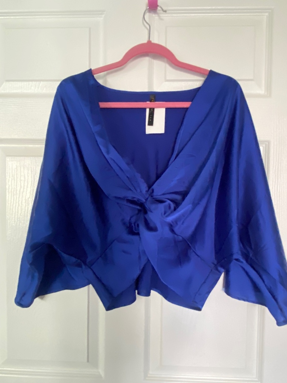 Satin knot front blouse
